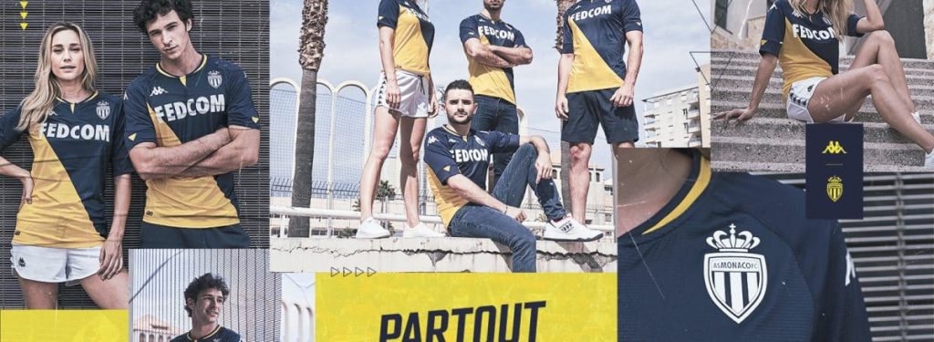 Visuel « Partout » du maillot extérieur 2020-2021 de l’AS Monaco signé Kappa